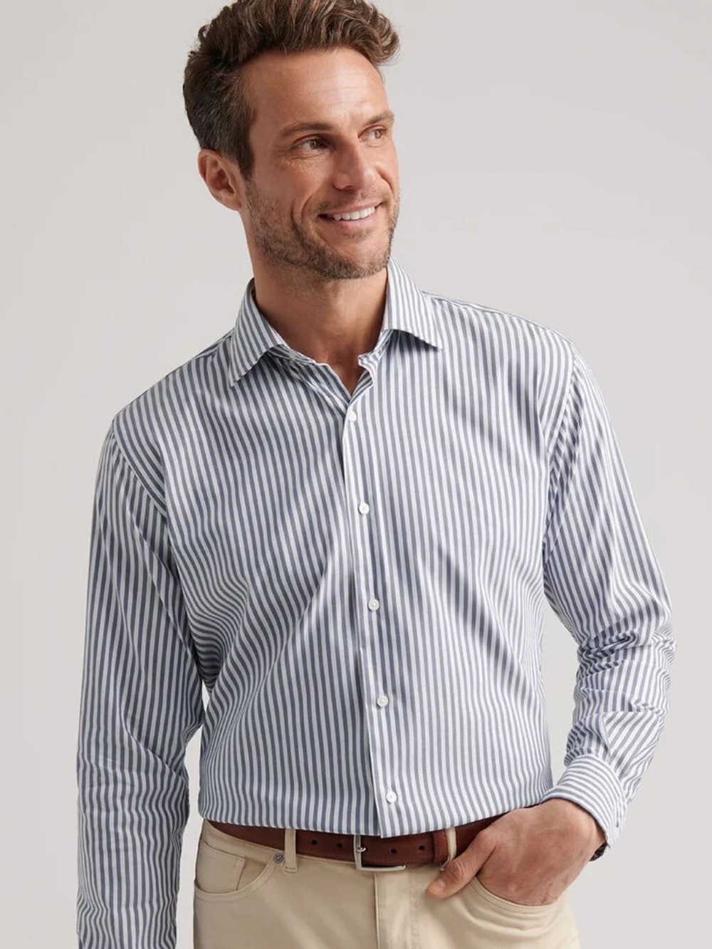 NWT Peter Millar Cannon Crown Lite Cotton-Stretch Sport Shirt: Navy (XL)